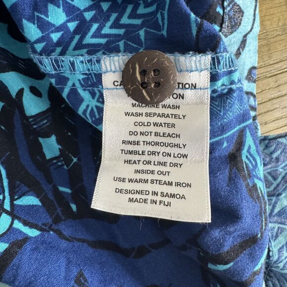 Tanoa Hawaii aloha button down shirt blue boys size 12 - Picture 6 of 7